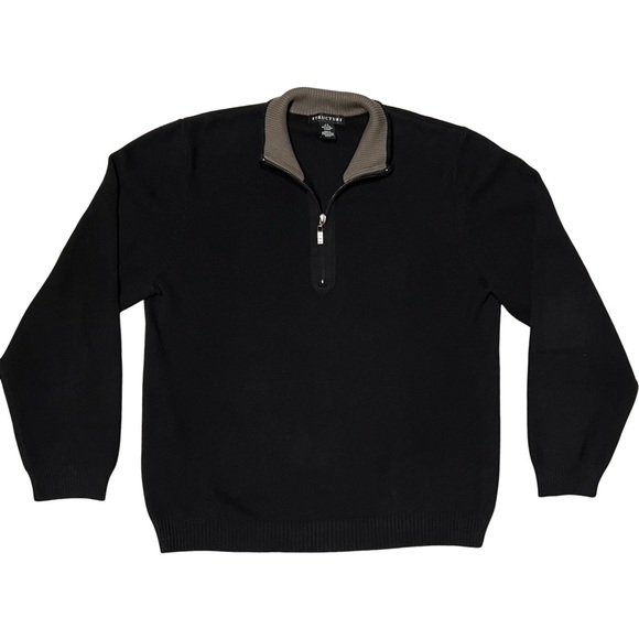 VTG 90’s Structure Black Zipper Neckline with Taupe Color Interior Collar. L - Picture 1 of 10